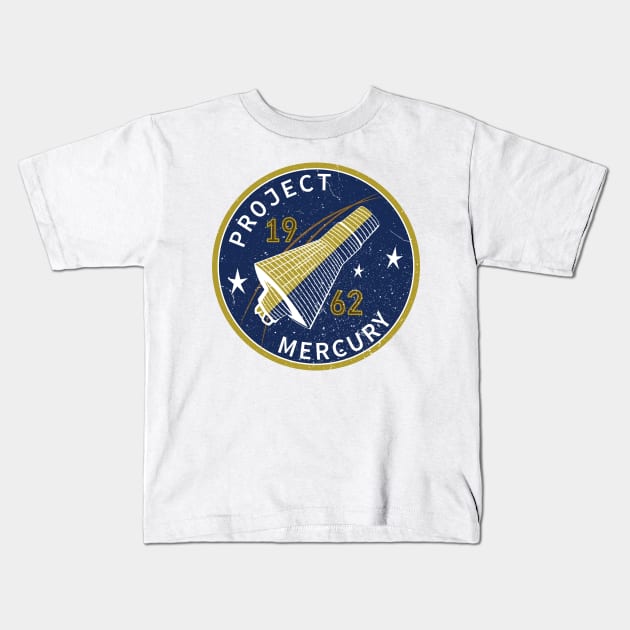 Space Project Mercury Kids T-Shirt by GraphicBazaar